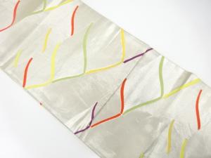 アンティーク　抽象波模様織り出し袋帯（材料）